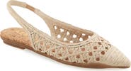 Aerosoles Diego Slingback Pointed Cap Toe Raffia Flat