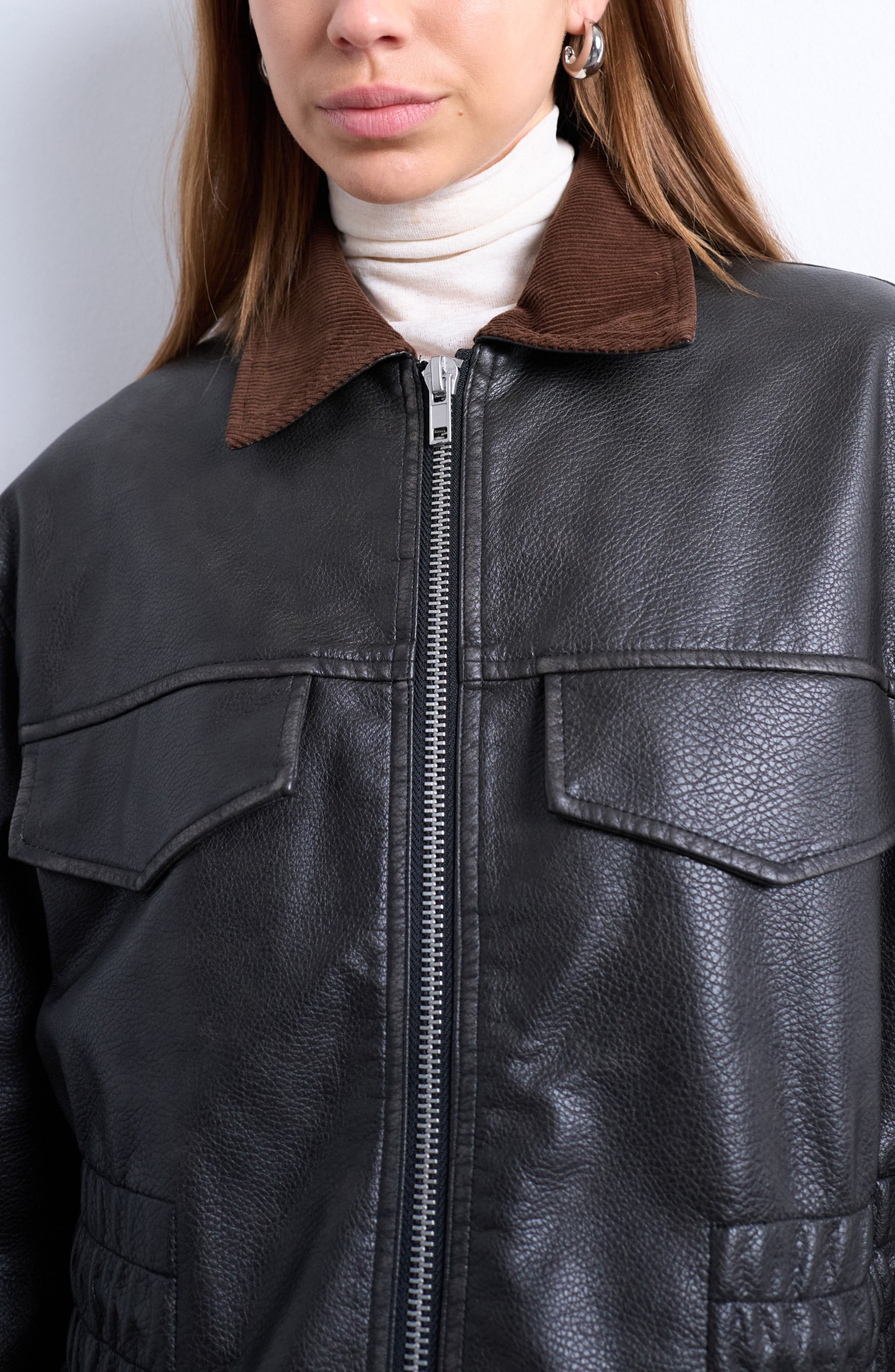 Cinch Waist Faux Leather Jacket (Women) | Nordstrom