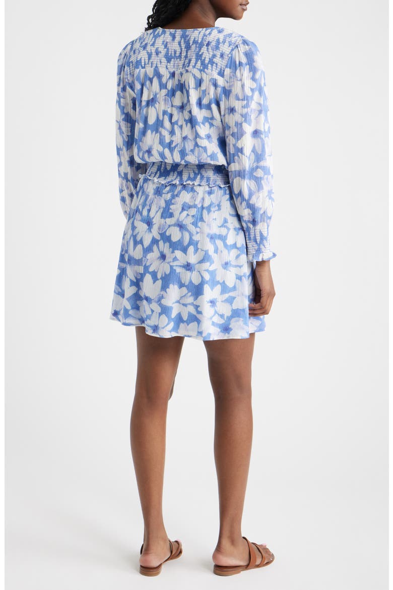 Zana Floral Smocked Long Sleeve Dress, Alternate, color, BLUE AMARANTH