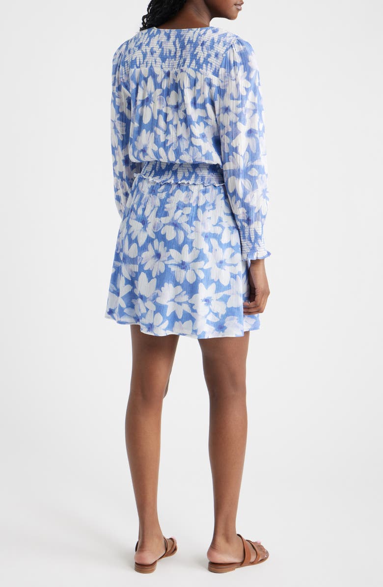 Rails Zana Floral Smocked Long Sleeve Dress, Alternate, color, Blue Amaranth