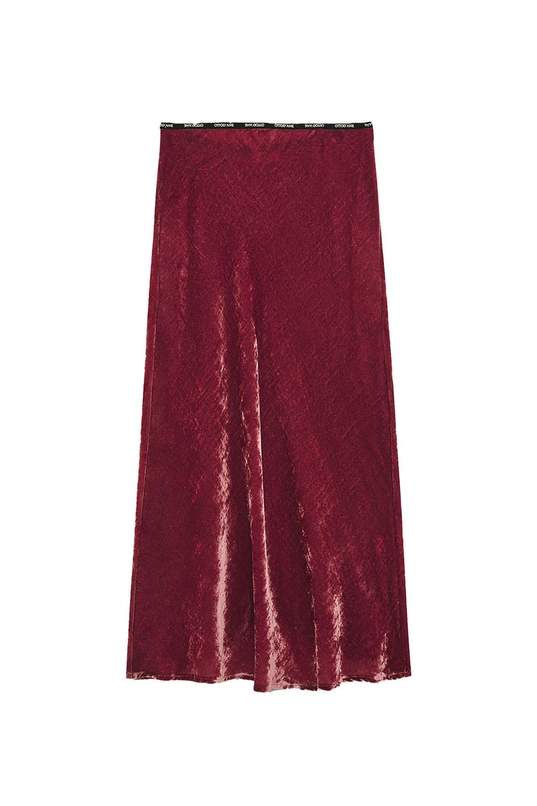 Soft Velvet Midi Skirt, Alternate, color, Pink