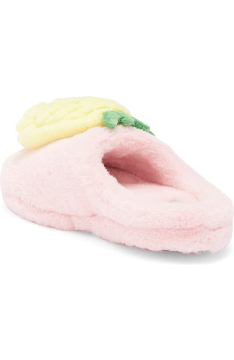 JOE BOXER Happy Pineapple Faux Fur Slipper, Alternate, color, Pink