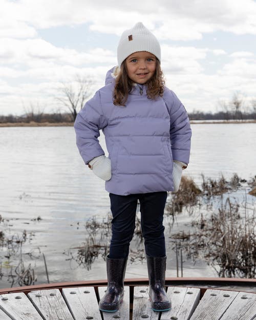 Deux Par Deux Compressible Winter Puffy Coat Designed For Car Seat In Purple