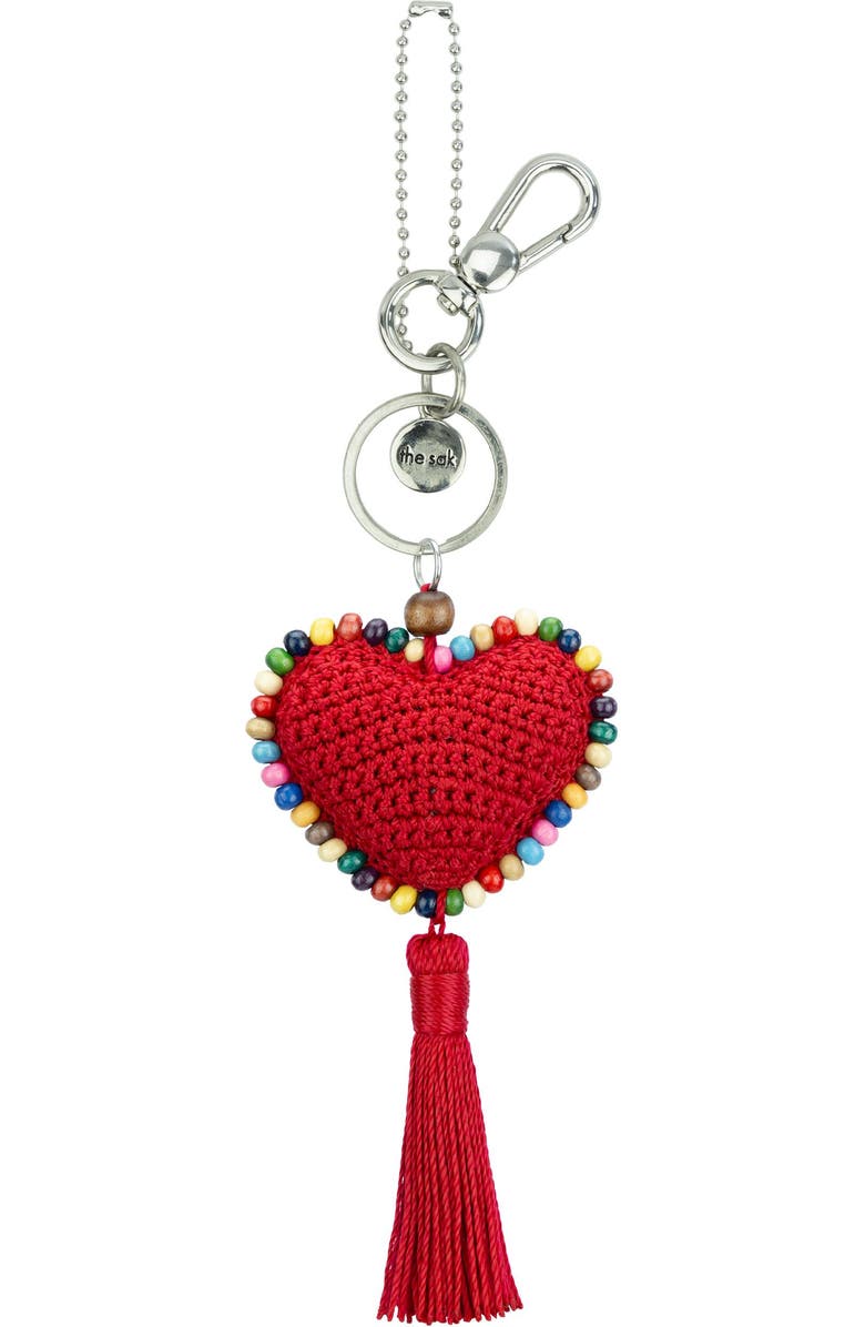 The Sak Yarnicharmz Crochet Heart Dangle, Main, color, Rocket Red