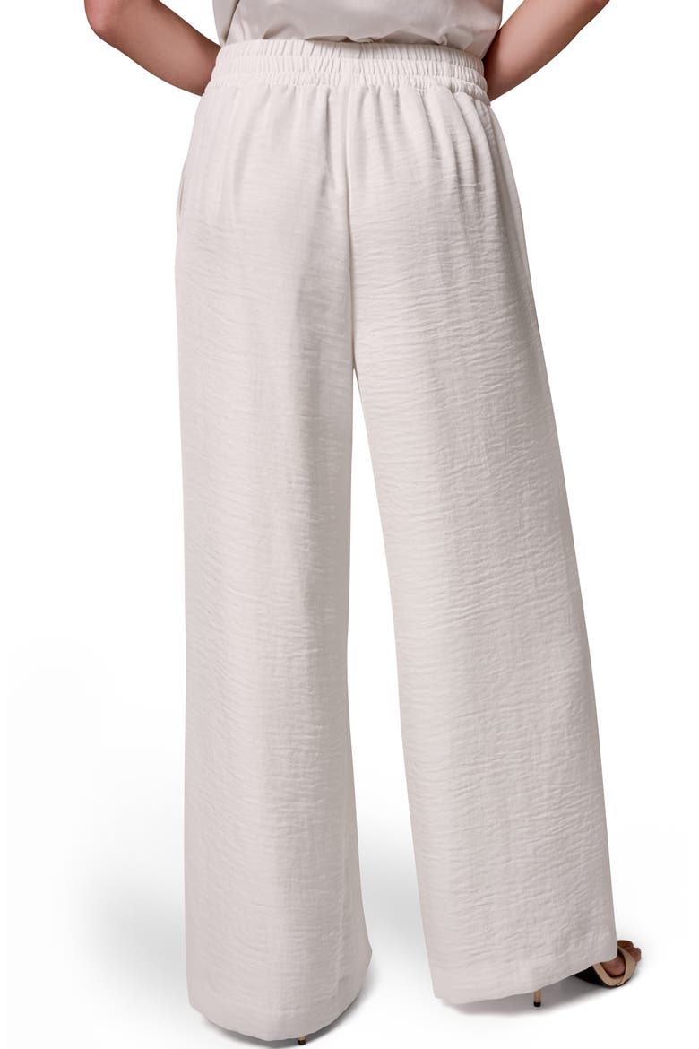 Crinkle Tie Waist Wide Leg Pants, Alternate, color, CREAM