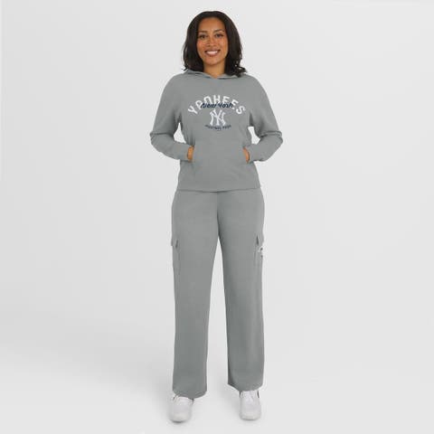 Women
s WEAR by Erin Andrews Gray New York Yankees Waffle-Knit Long-Sleeve Hoodie 
Lounge Pant Set