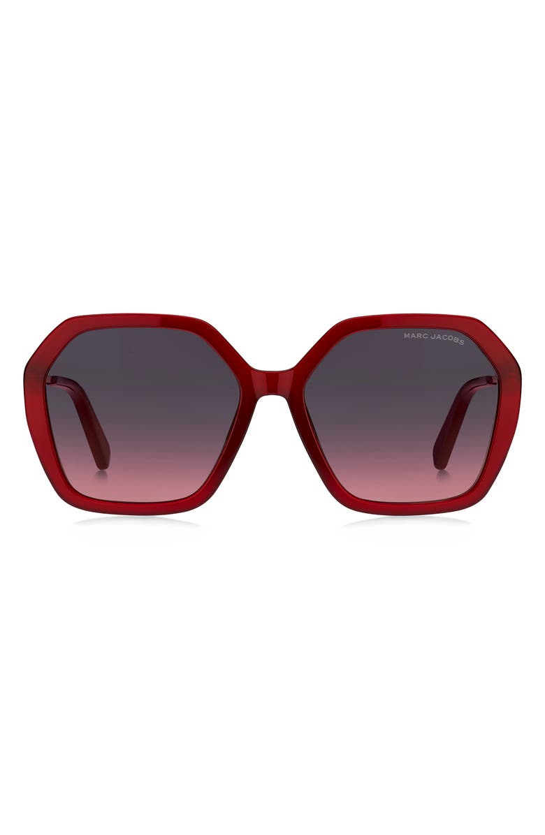 Marc Jacobs 53mm gradient square sunglasses, Main, color, Red