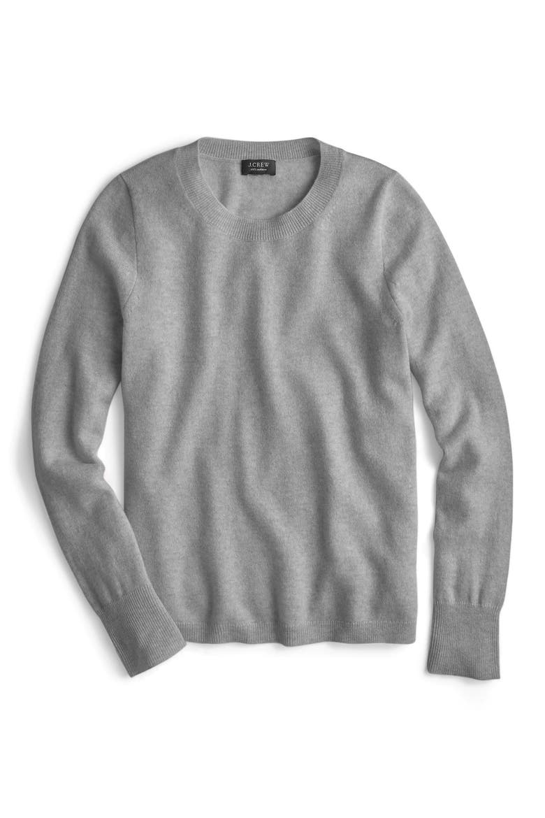 Crewneck Cashmere Sweater, Alternate, color, HEATHER GREY