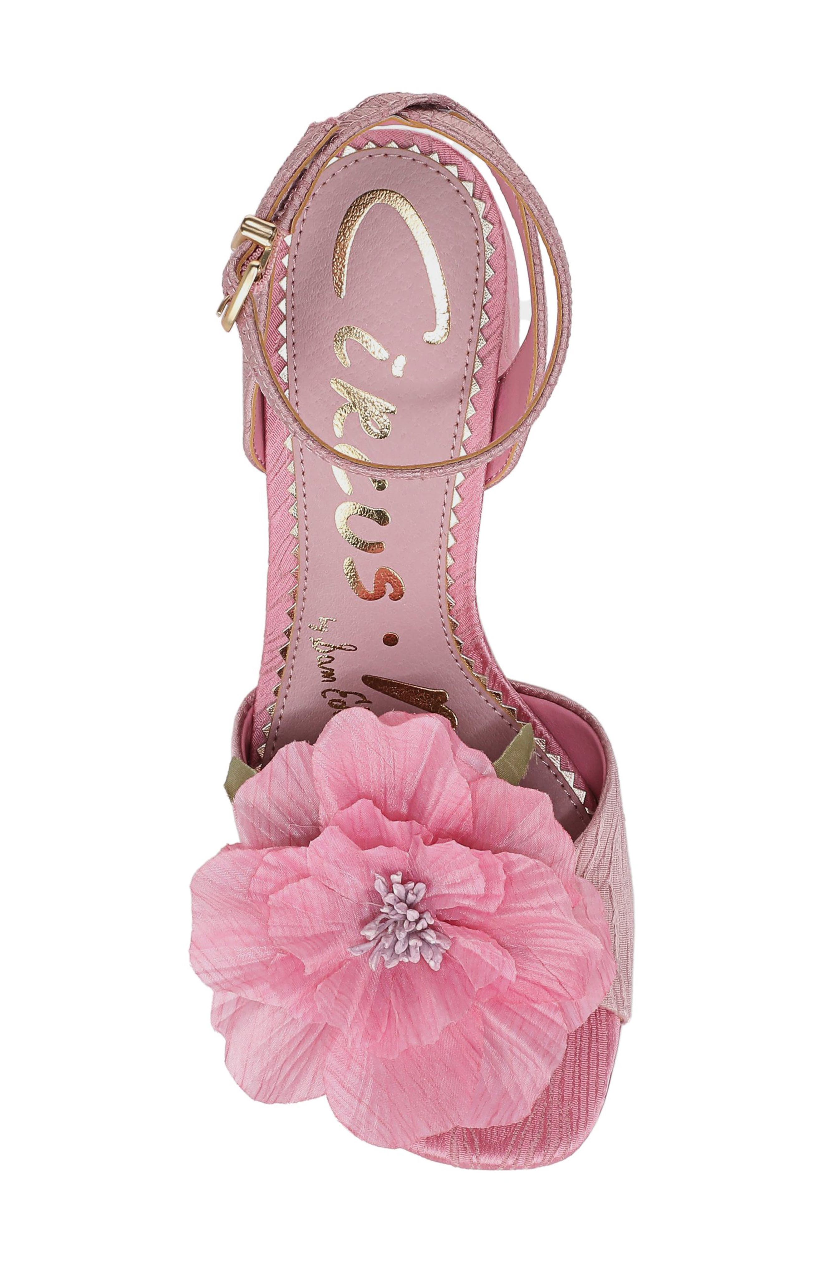 Circus NY by Sam Edelman Aria Flower Ankle Strap Sandal, Alternate, color, Rosette Blush/ Pink Prism