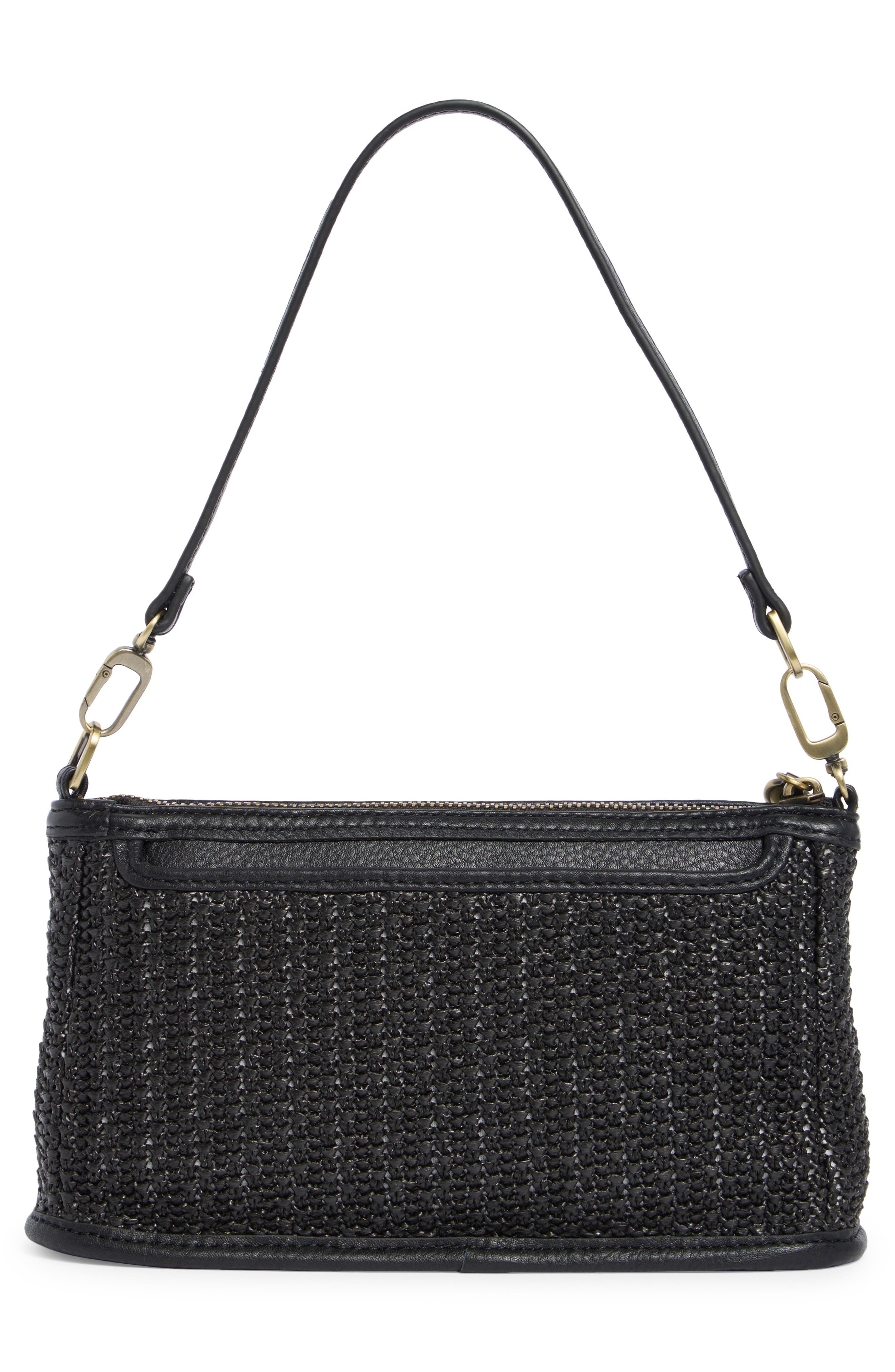 HOBO Cadence Straw Crossbody Bag, Alternate, color, Black