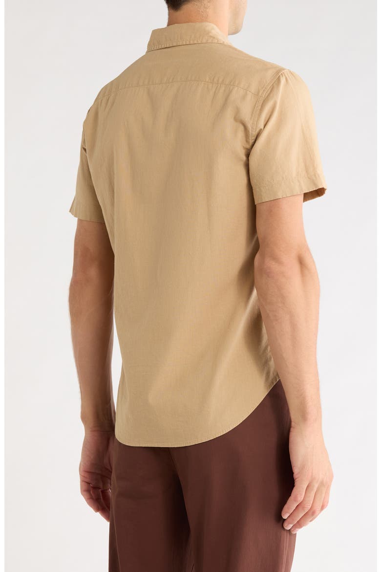 Linen & Cotton Buton-Up Shirt, Alternate, color, CORNSTALK 16-1315 TCX
