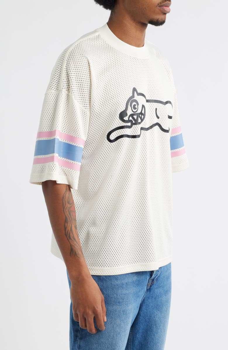 ICECREAM Hike Oversize Running Dog Mesh Graphic T-Shirt, Alternate, color, Antique White
