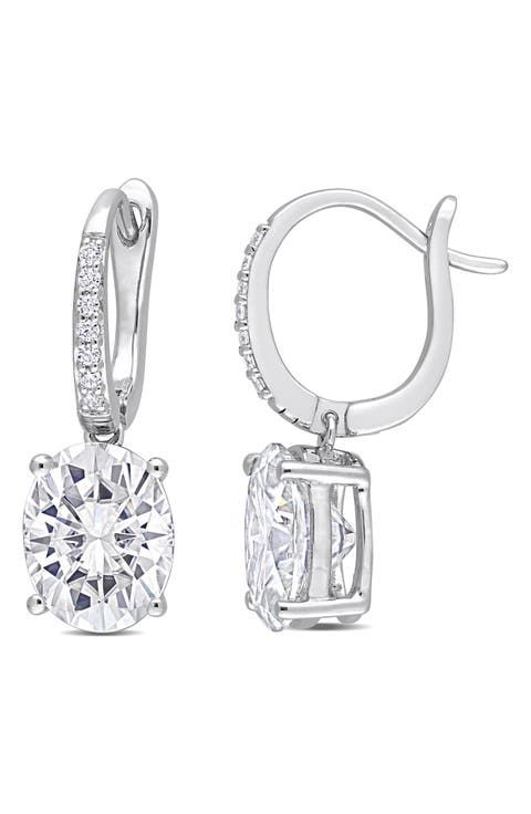 Dew Oval Lab-Grown Moissanite Drop Earrings