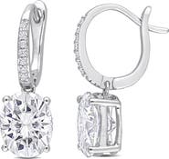 DELMAR Dew Oval Lab-Grown Moissanite Drop Earrings