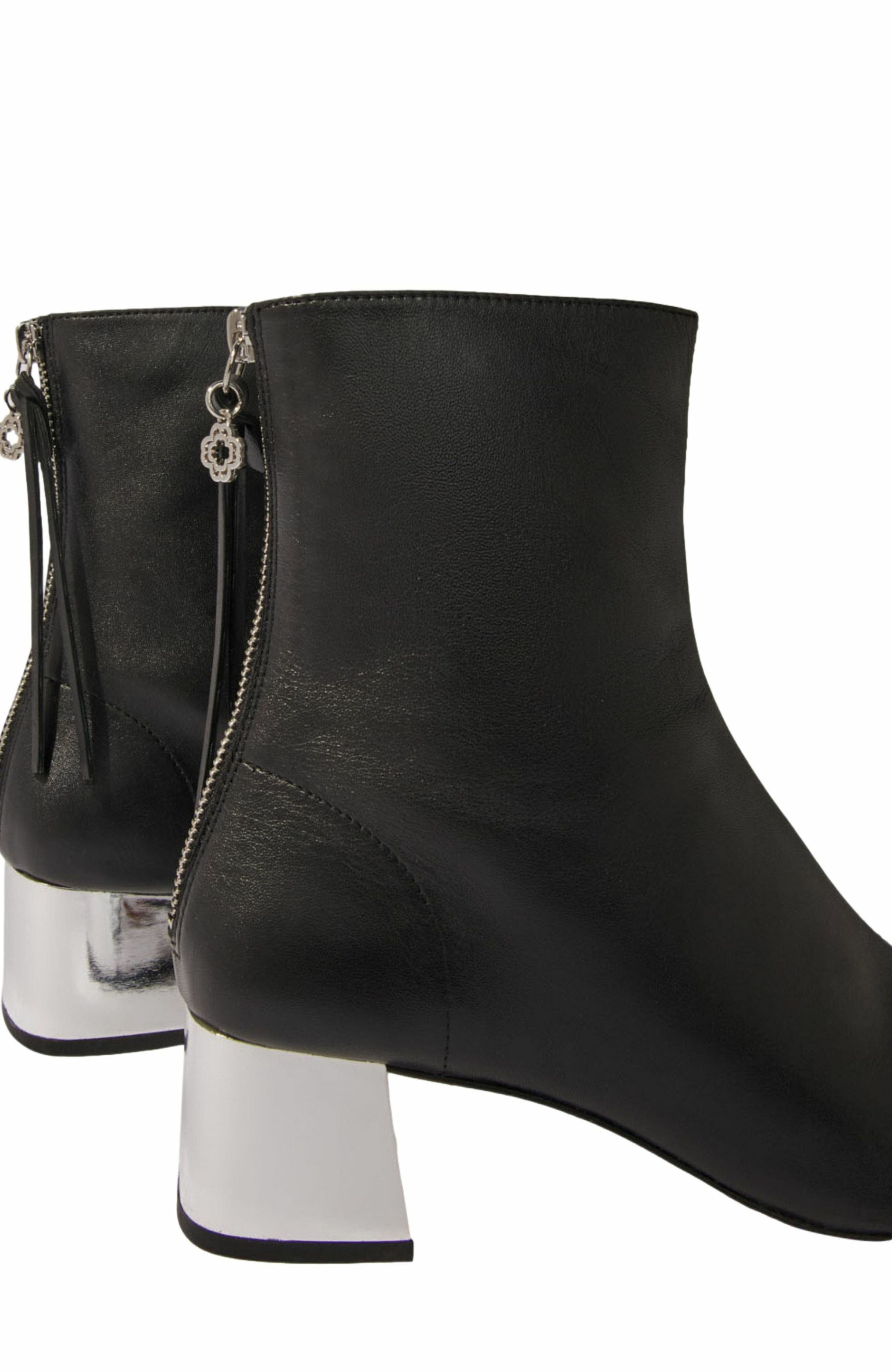 maje Square-toed leather boots, Alternate, color, 