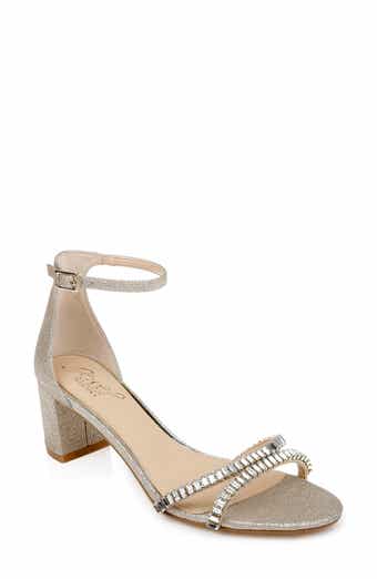 Jewel Badgley Mischka Joanne Embellished Block Heel Sandal