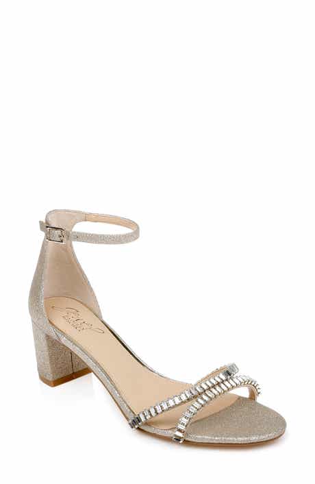 Jewel Badgley Mischka Joanne Embellished Block Heel Sandal