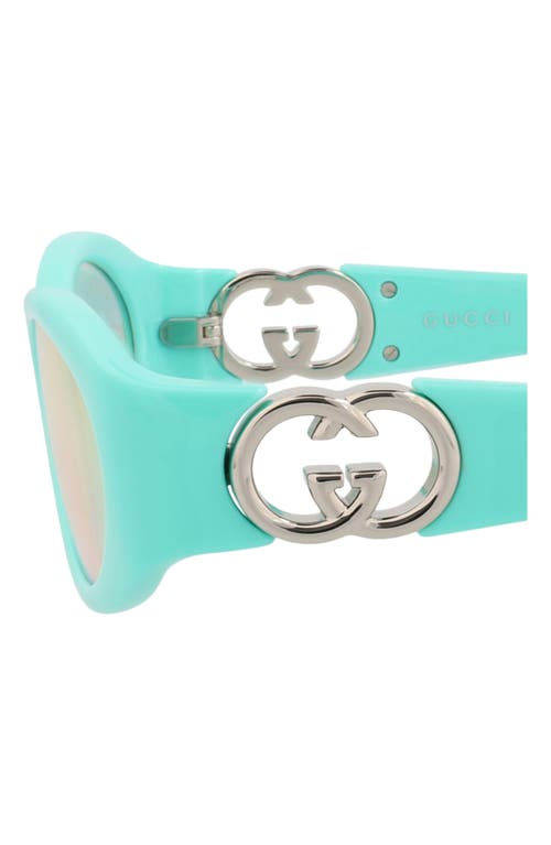 Gucci 54mm Oval Sunglasses In Green