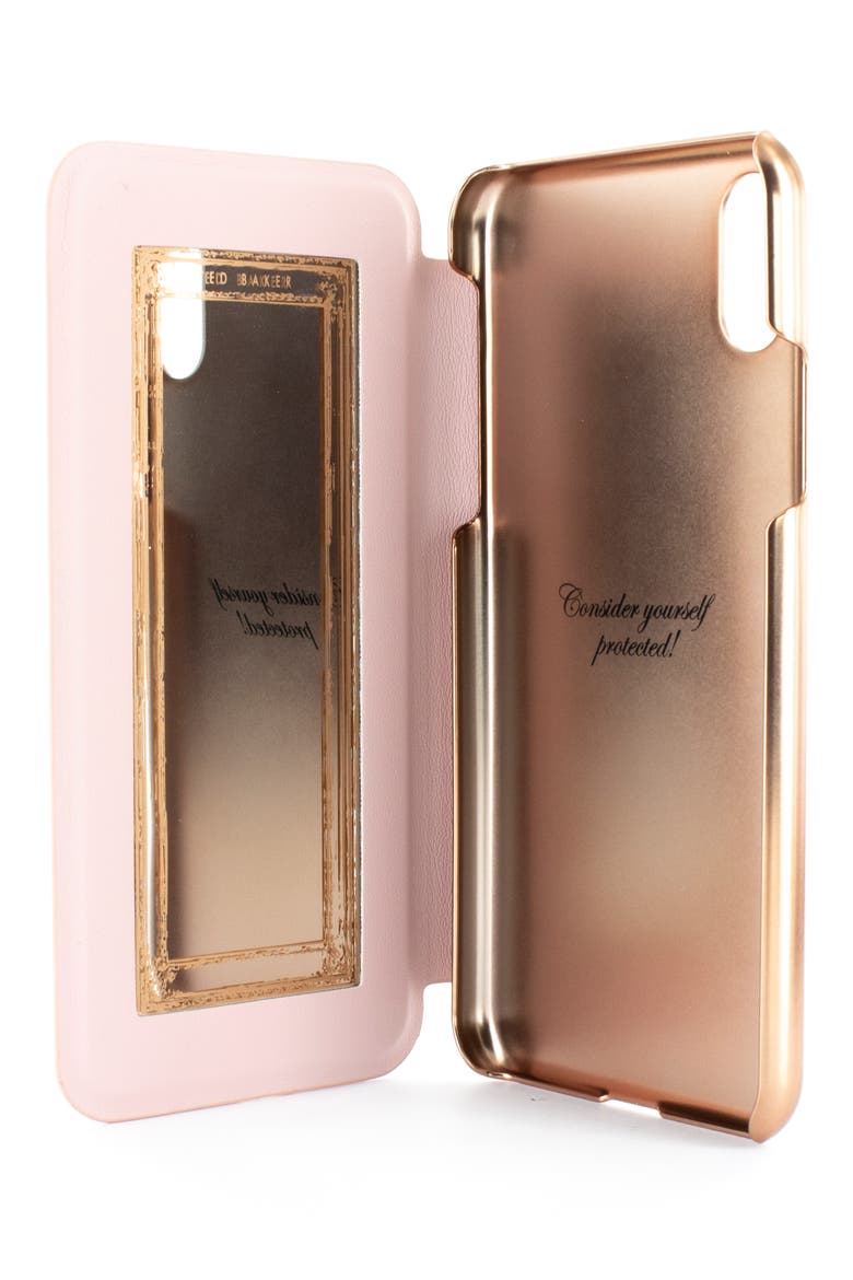 Arboretum iPhone X/Xs/Xs Max & XR Mirror Folio Case, Alternate, color, BLACK