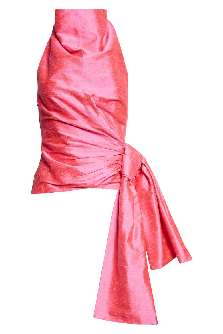 Silk Shantung Sarong Halter Top, Alternate, color, IBUPROFEN