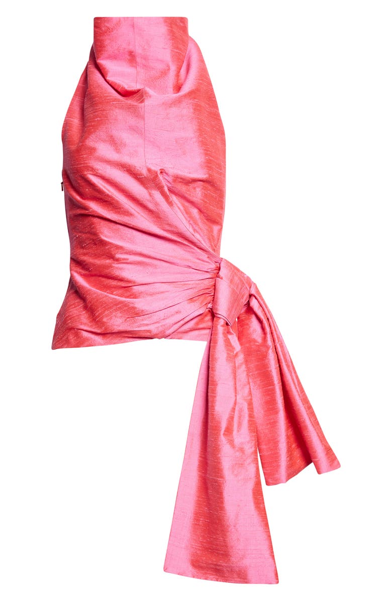Christopher John Rogers Silk Shantung Sarong Halter Top, Alternate, color, Ibuprofen