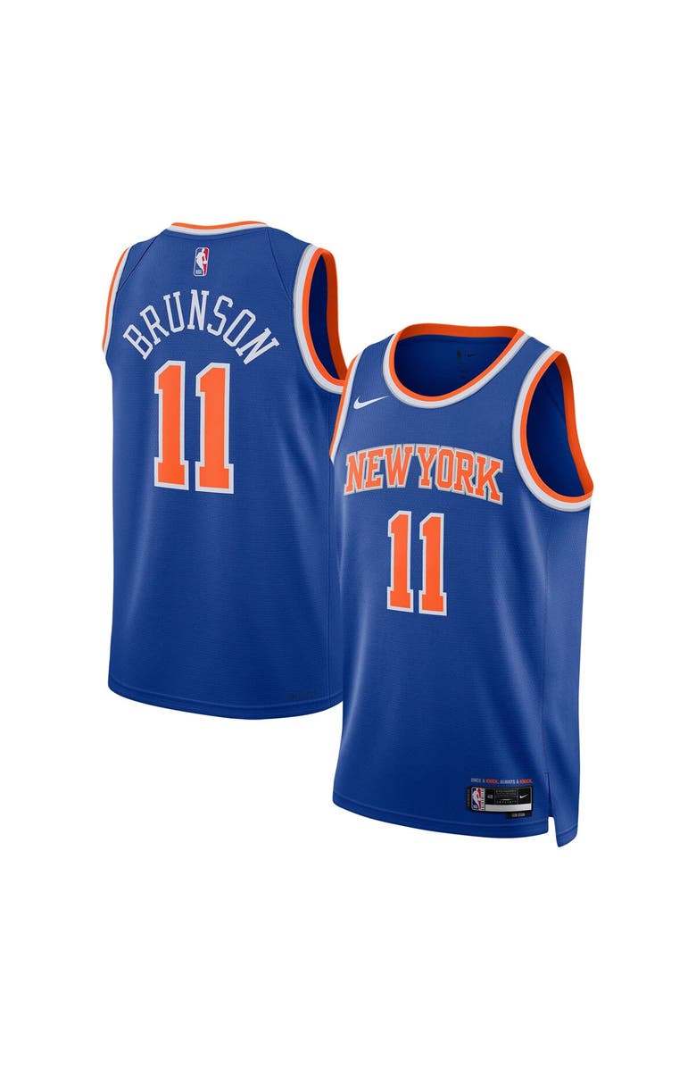 Nike Unisex Nike Jalen Brunson Blue New York Knicks Swingman Jersey - Icon Edition, Main, color, Blue