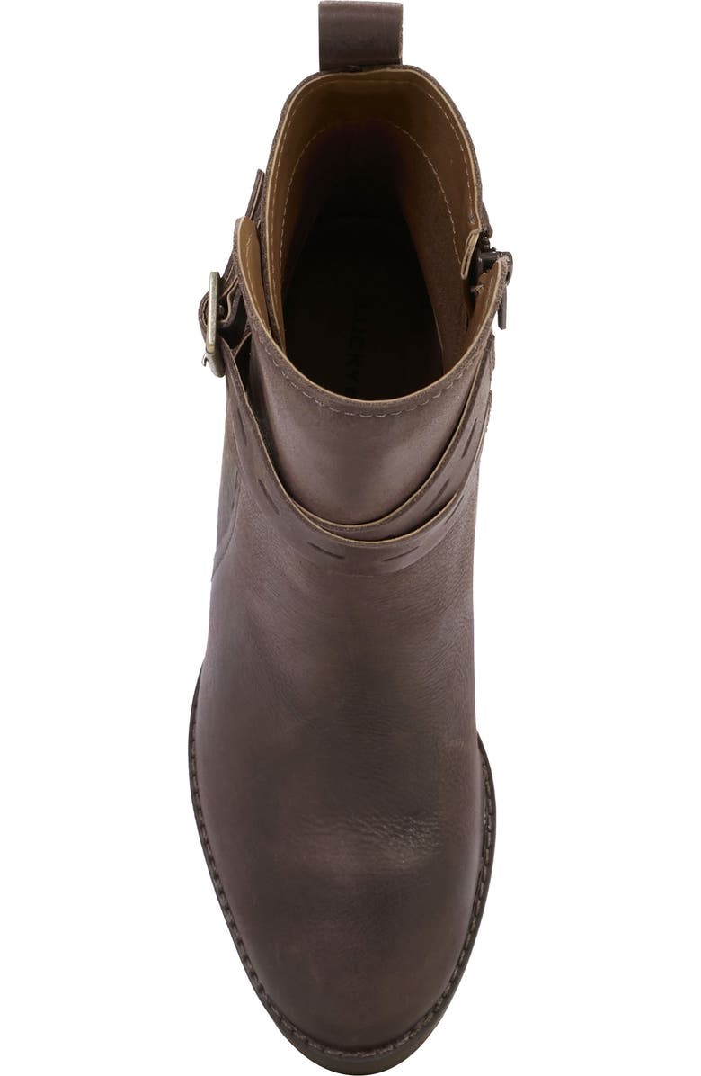Lucky Brand Natesa Block Heel Bootie, Alternate, color, Chocolate Bzhwdy