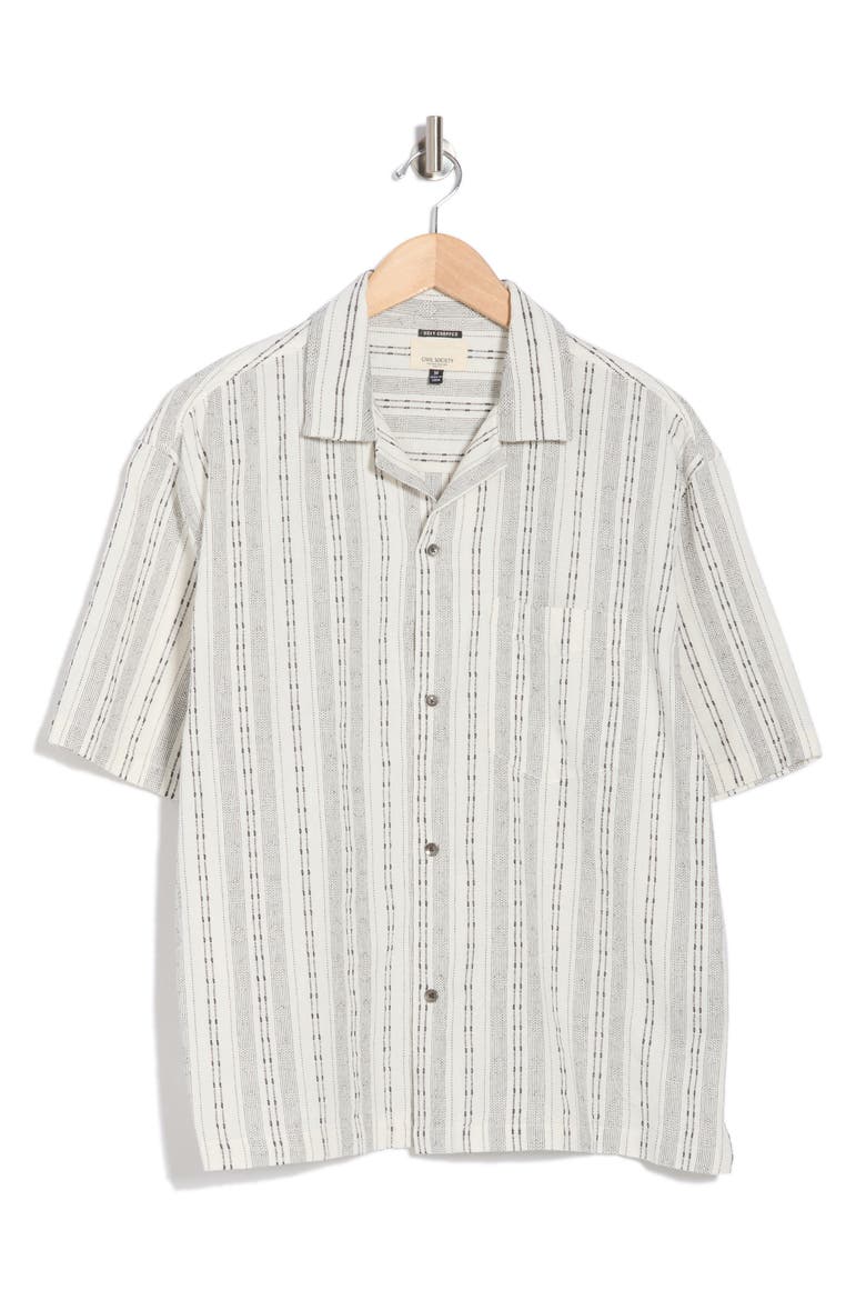 Stripe Camp Shirt, Alternate, color, WHITE