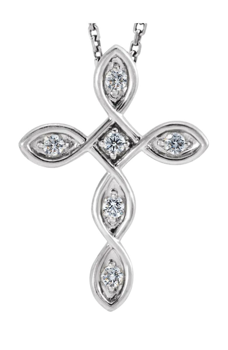 Bliss Diamond Diamond Cross Pendant 14k Gold EX3 Lab Grown, Main, color,