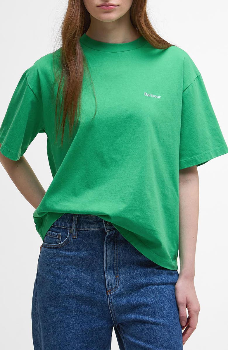 Barbour Jema Oversize Logo T-Shirt, Main, color, Kelly Green