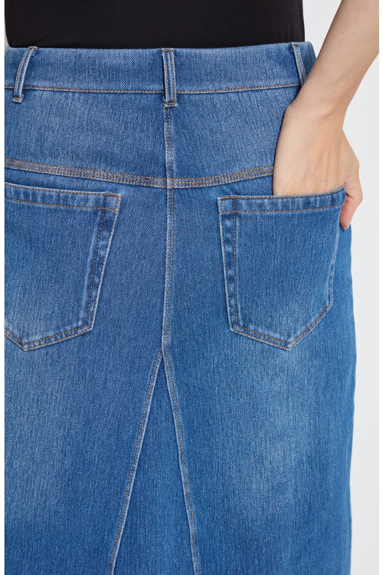 'Lyssentials Bella Denim Skirt, Alternate, color, MID WASH