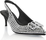 PHILIPP PLEIN Suede Strass Slingback Shoes H55 Gothic Women