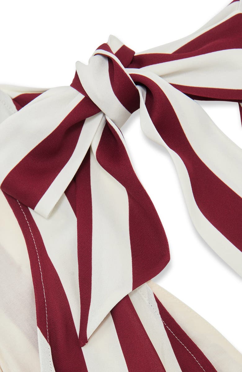 Reiss Esme Stripe Cover-Up Sundress, Alternate, color, Burgundy/ Off White