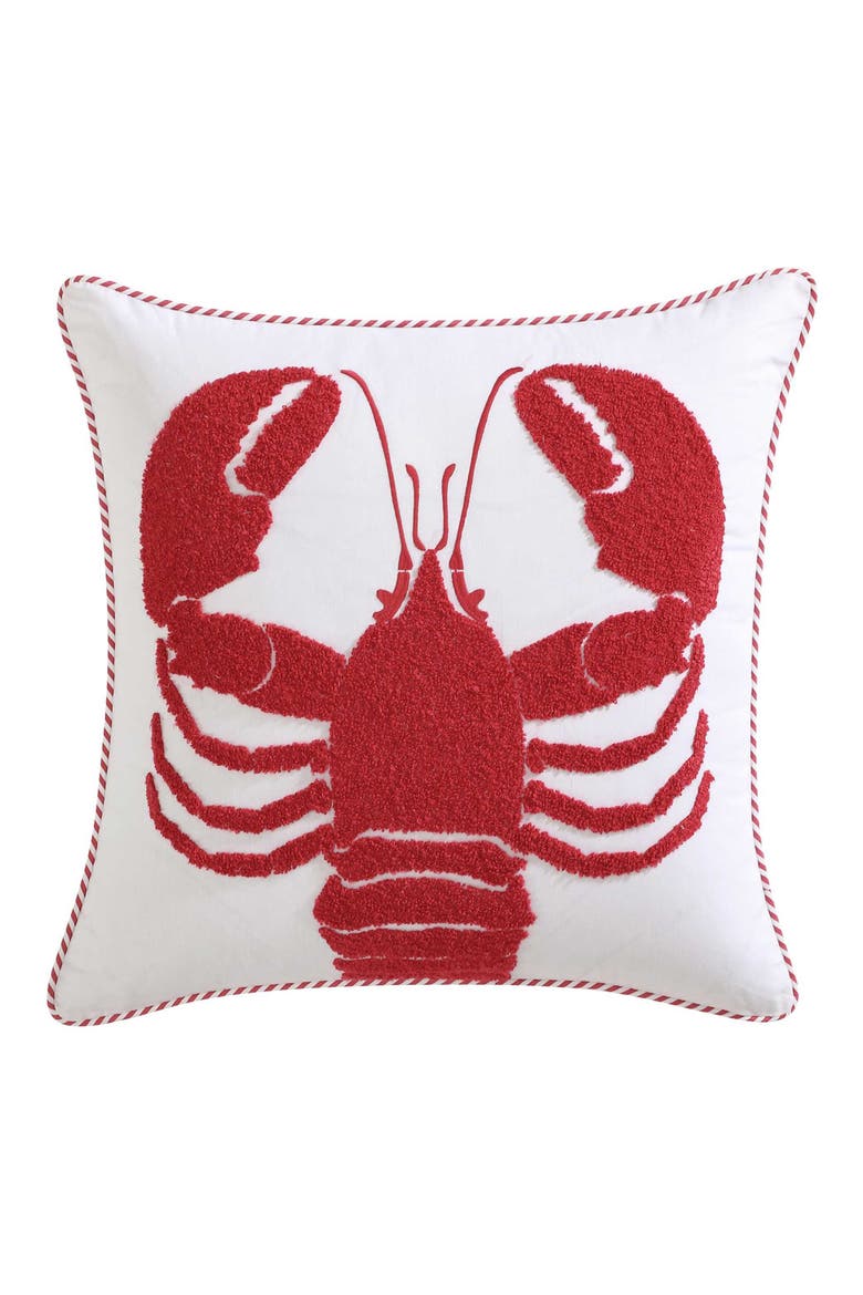 Anchor Loop Cotton Decorative Pillow, Main, color, MEDIUM / DARK RED