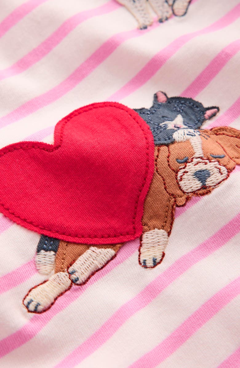 Mini Boden Kids' Puff Sleeve Appliqué T-Shirt, Alternate, color, 