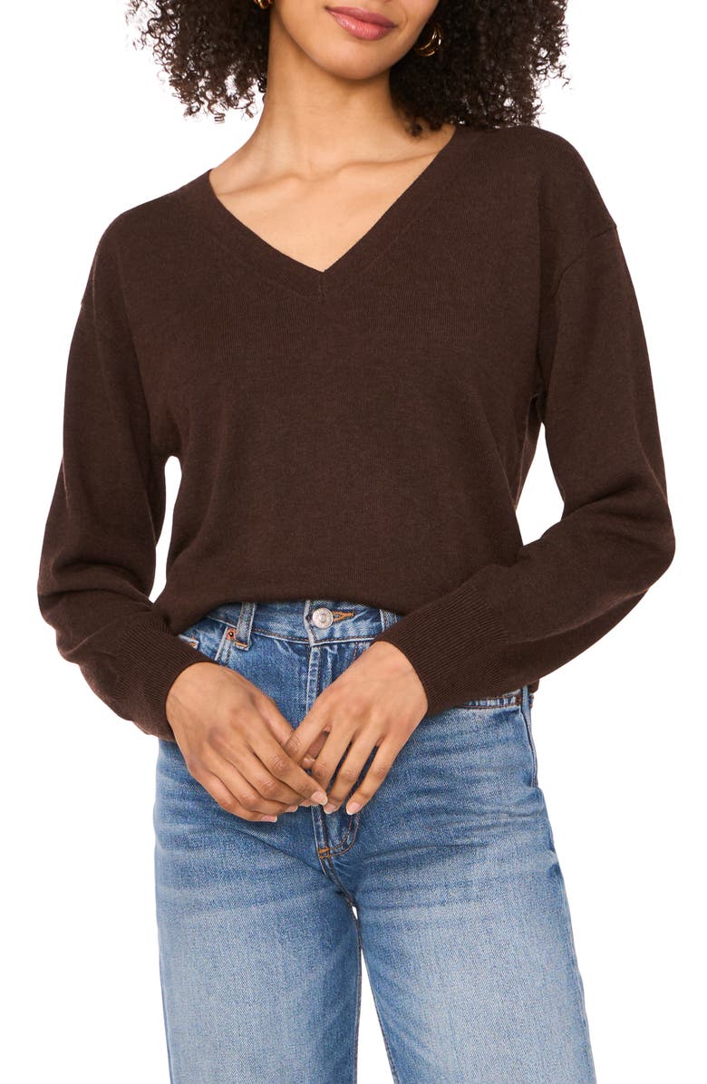 Vince Camuto Long Sleeve V-Neck Sweater, Main, color,