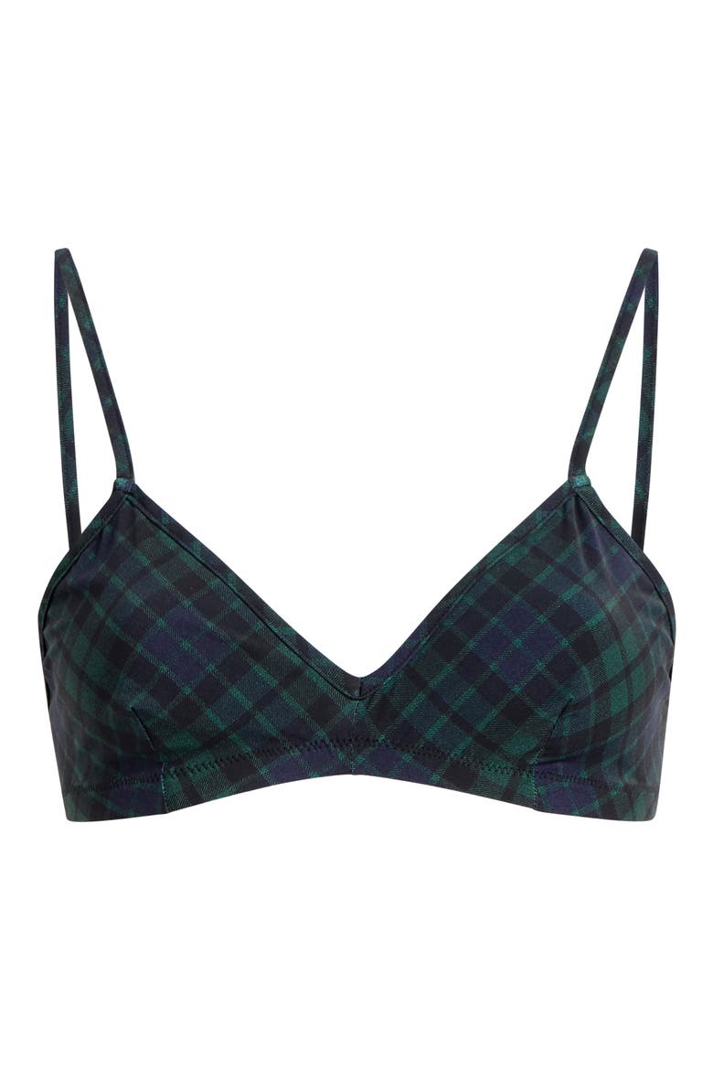 Classic Print Bralette, Alternate, color, TARTAN PLAID