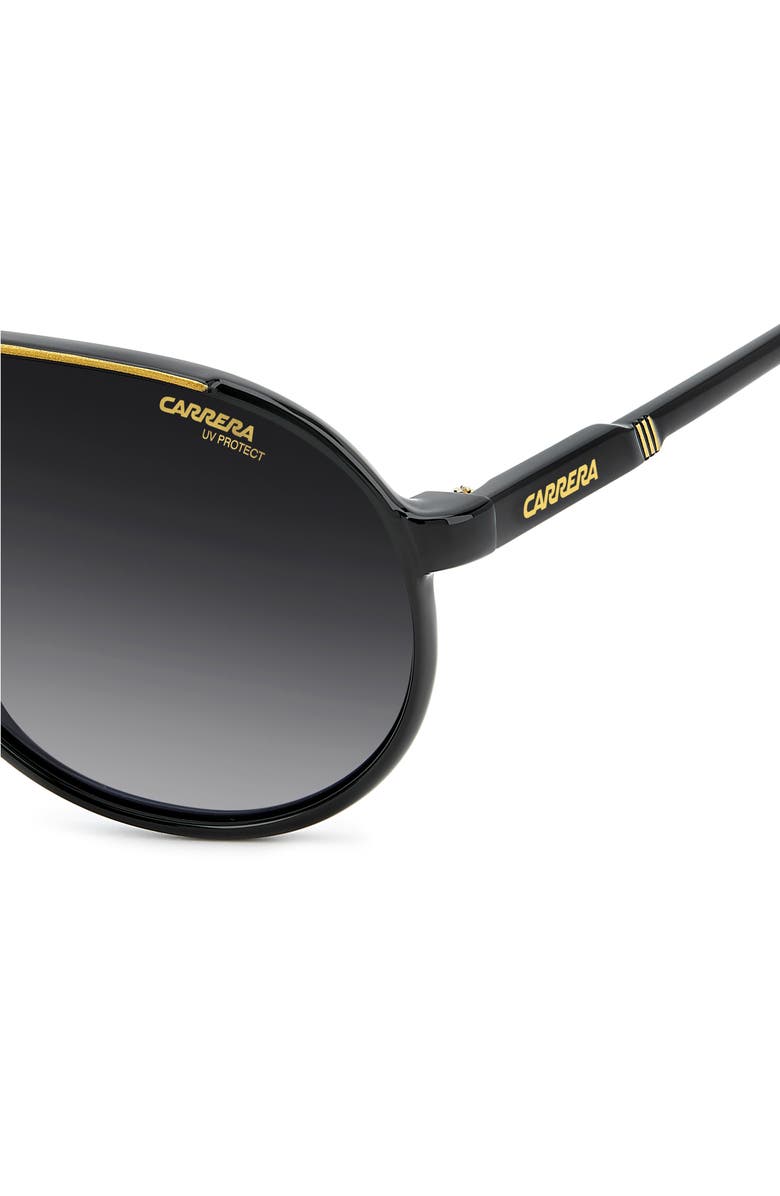 Carrera Eyewear Champion 62mm Oversize Gradient Pilot Sunglasses, Alternate, color, Black Gold/ Dark Grey Sf