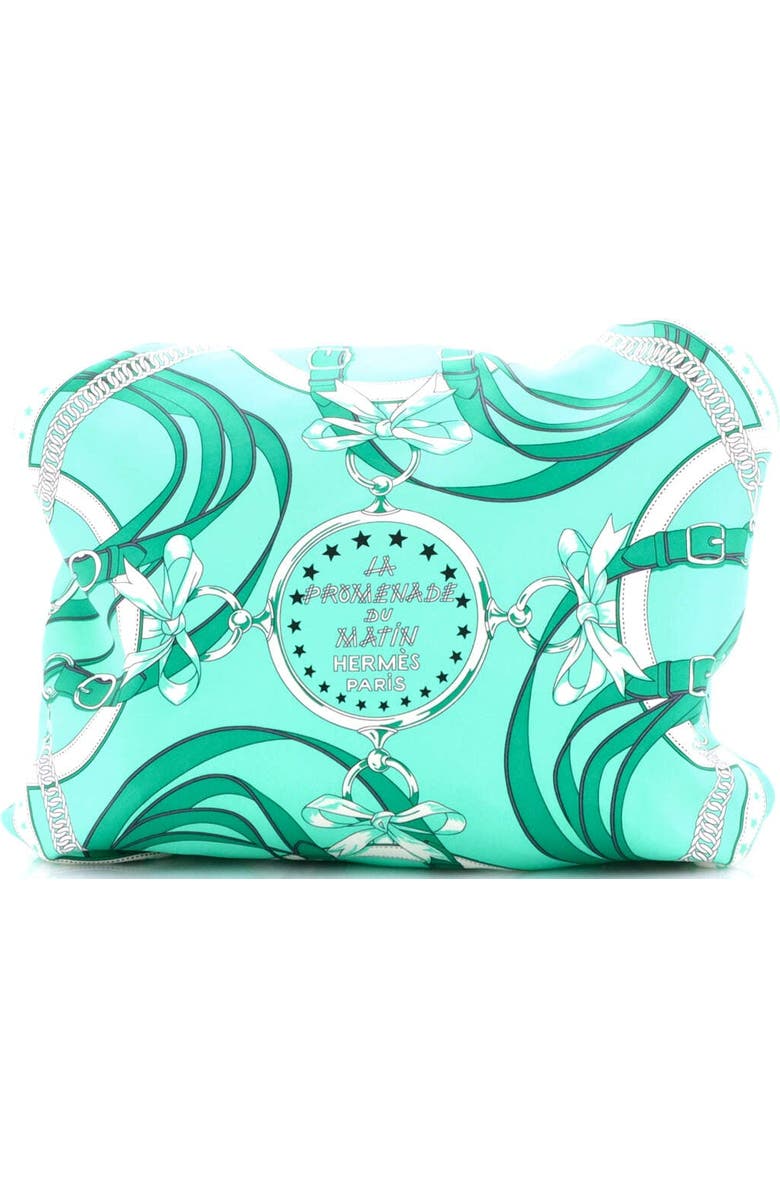 Pre-Owned Hermes Balusoie Bag Printed Silk and Leather, Alternate, color, Vert Comics