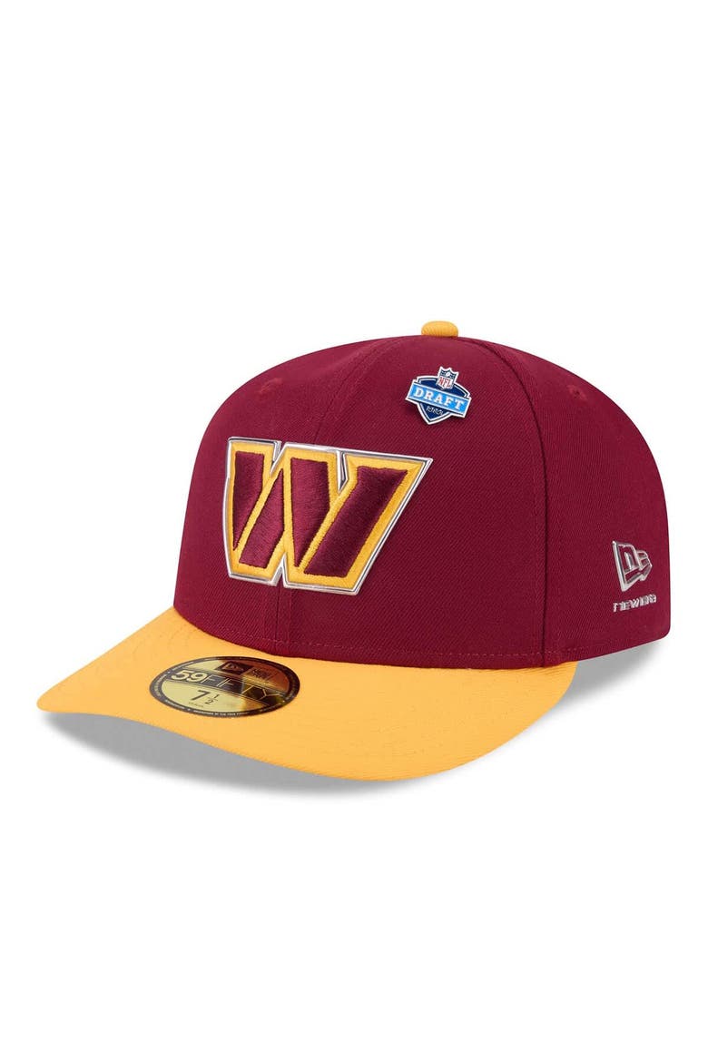 Men's New Era  Burgundy/Gold Washington Commanders 2026 NFL Draft Pre-Curved 59FIFTY Fitted Hat, Main, color, Burgundy