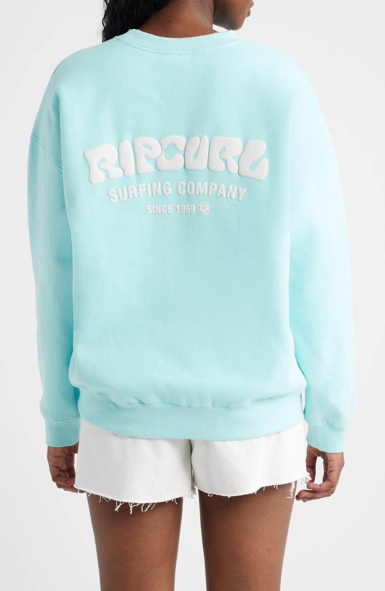 Rip Curl Surf Puff Logo Sweatshirt, Alternate, color, Light Sea Blue