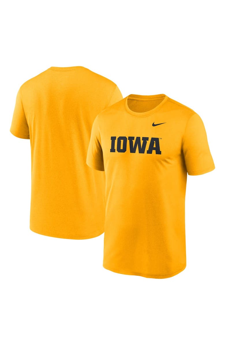 Nike Men's Nike Gold Iowa Hawkeyes Primetime Legend Wordmark T-Shirt, Main, color, Gold
