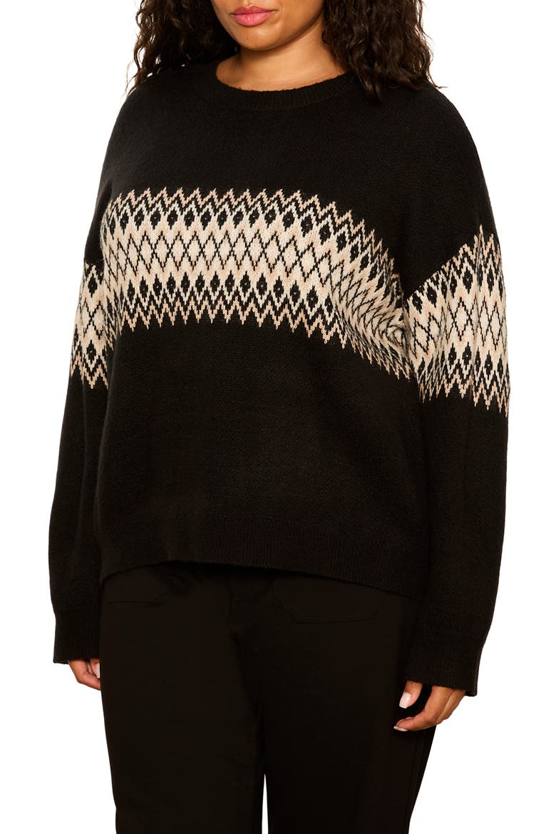 Argyle Crew Pullover, Alternate, color, BLACK ARGYLE