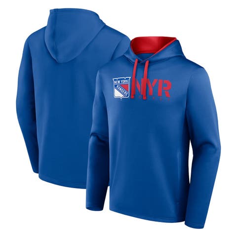 Men's Logo Athletic Blue New York Rangers Head Start Pullover Hoodie
