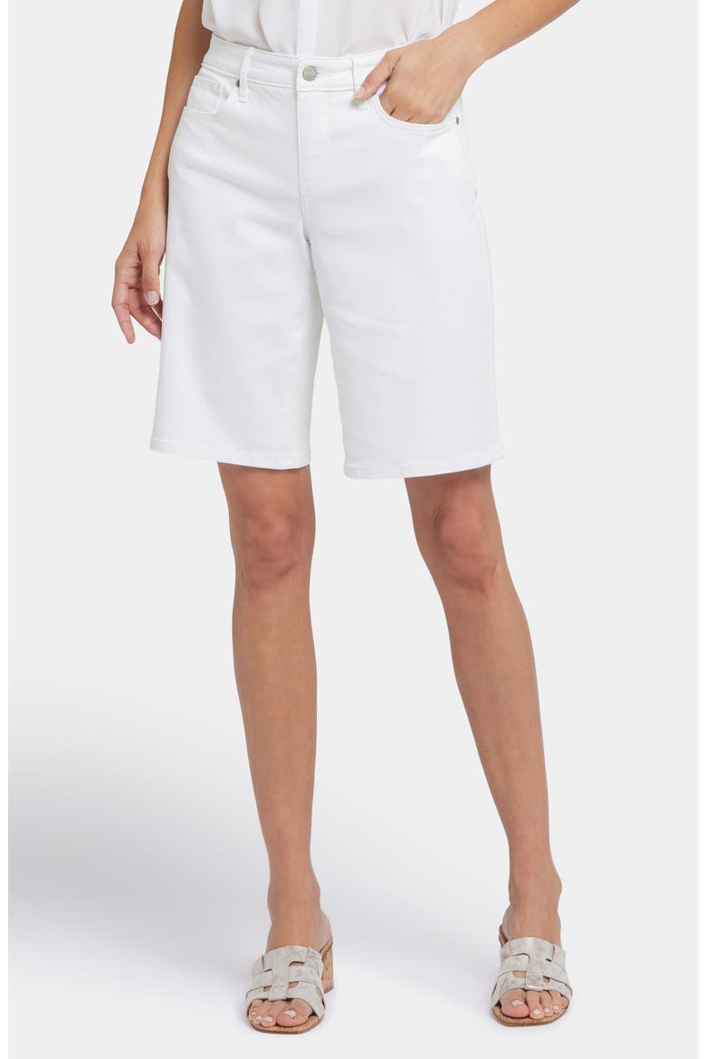 Lilly Straight Leg Denim Shorts, Main, color, OPTIC WHITE