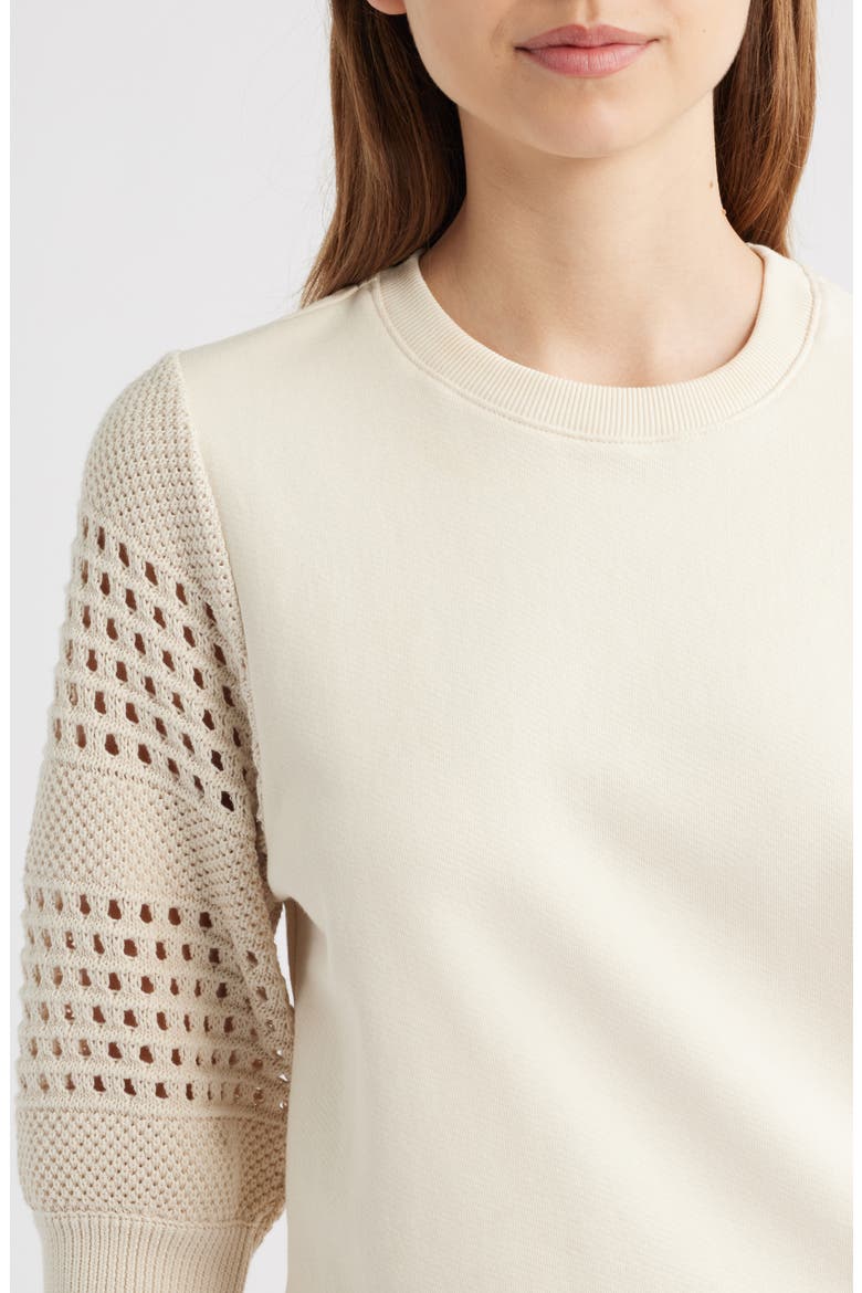 Kimberly Open Knit Cotton Sweater, Alternate, color, OAT