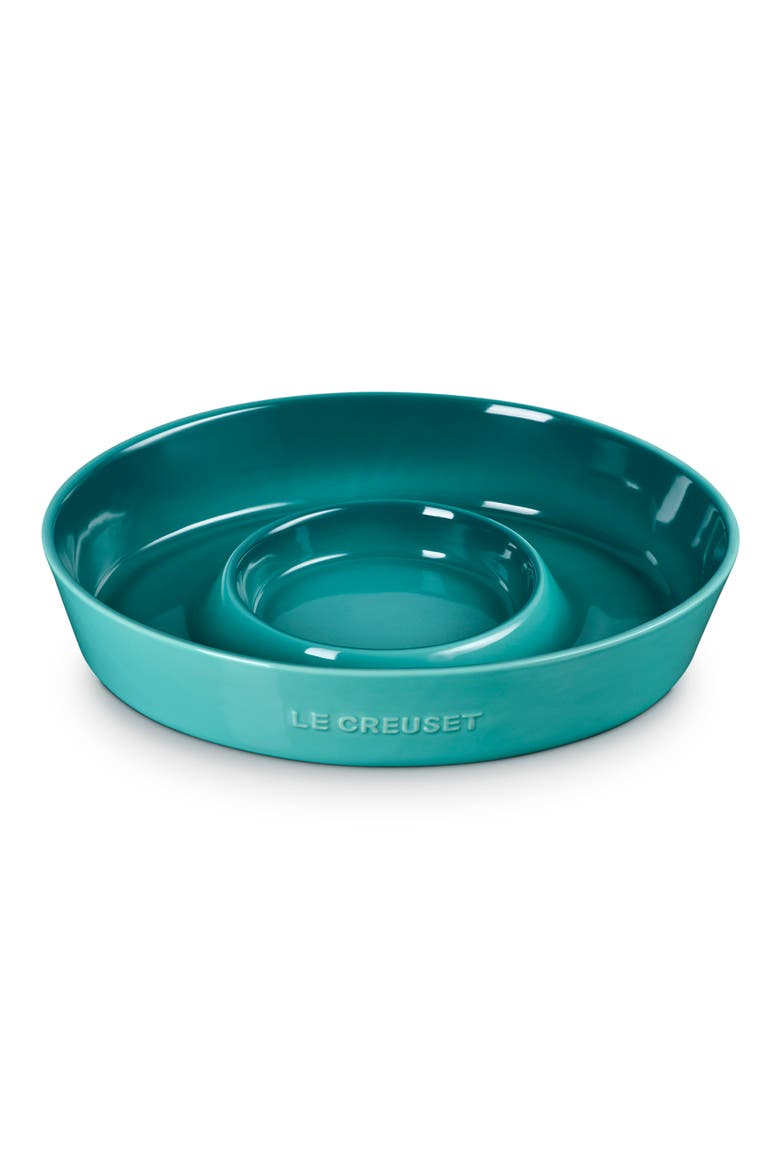 Oval Stoneware Chip & Dip Platter, Main, color, RIVIERA