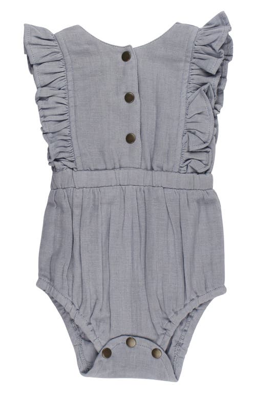 L'ovedbaby Ruffle Organic Cotton Gauze Romper In Blueberry