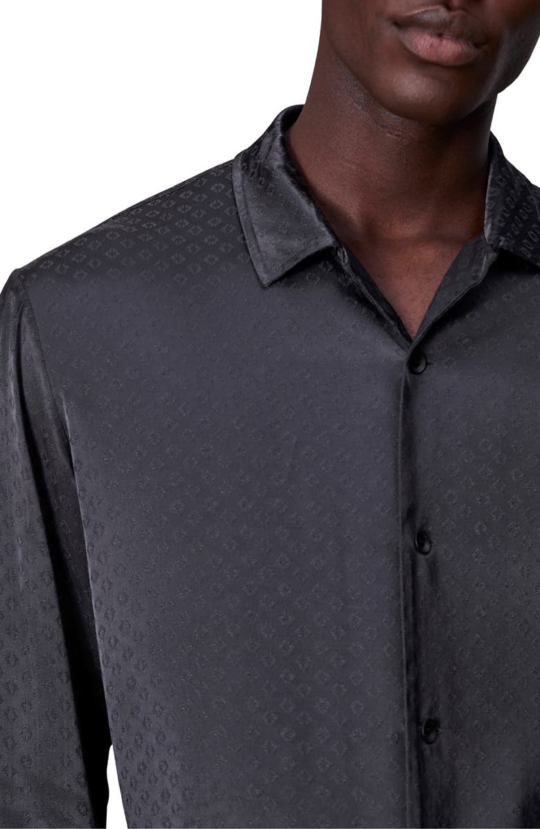 rag & bone Avery Relaxed Fit Jacquard Button-Up Shirt, Alternate, color, Charc Jacq