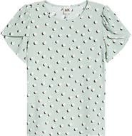 AK ANNE KLEIN Dot Print Tulip Sleeve Top